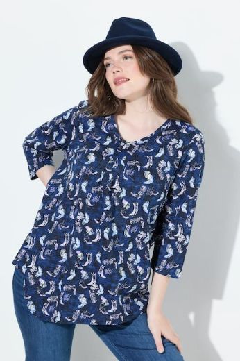 Plus size veliki brojevi Majica 3/4 rukava A kroja za punije