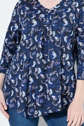 Plus size veliki brojevi Majica 3/4 rukava A kroja za punije