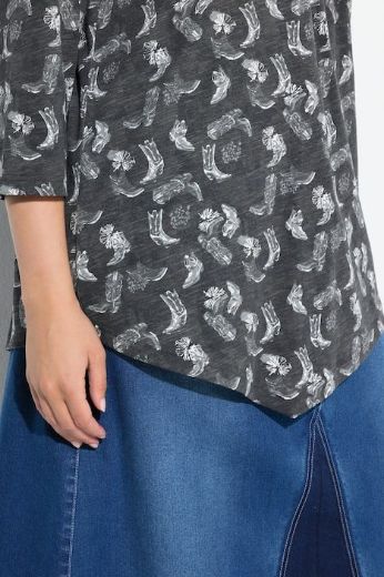 Plus size veliki brojevi Majica 3/4 rukava A kroja za punije
