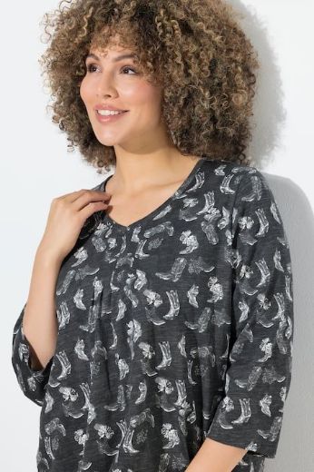 Plus size veliki brojevi Majica 3/4 rukava A kroja za punije