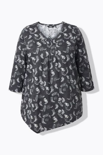 Plus size veliki brojevi Majica 3/4 rukava A kroja za punije