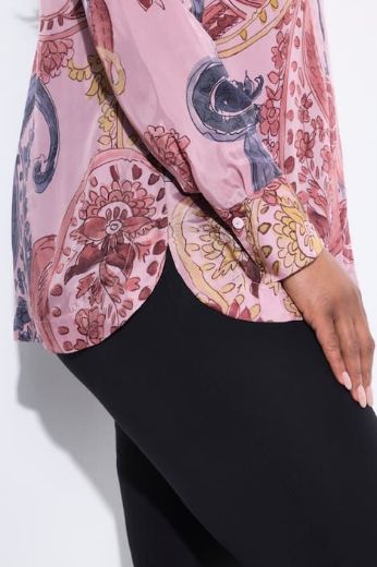 Plus size veliki brojevi Bluza dugih rukava cvjetnog uzorka za punije