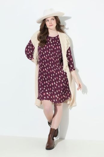 Plus size veliki brojevi Haljina midi 3/4 rukava za punije