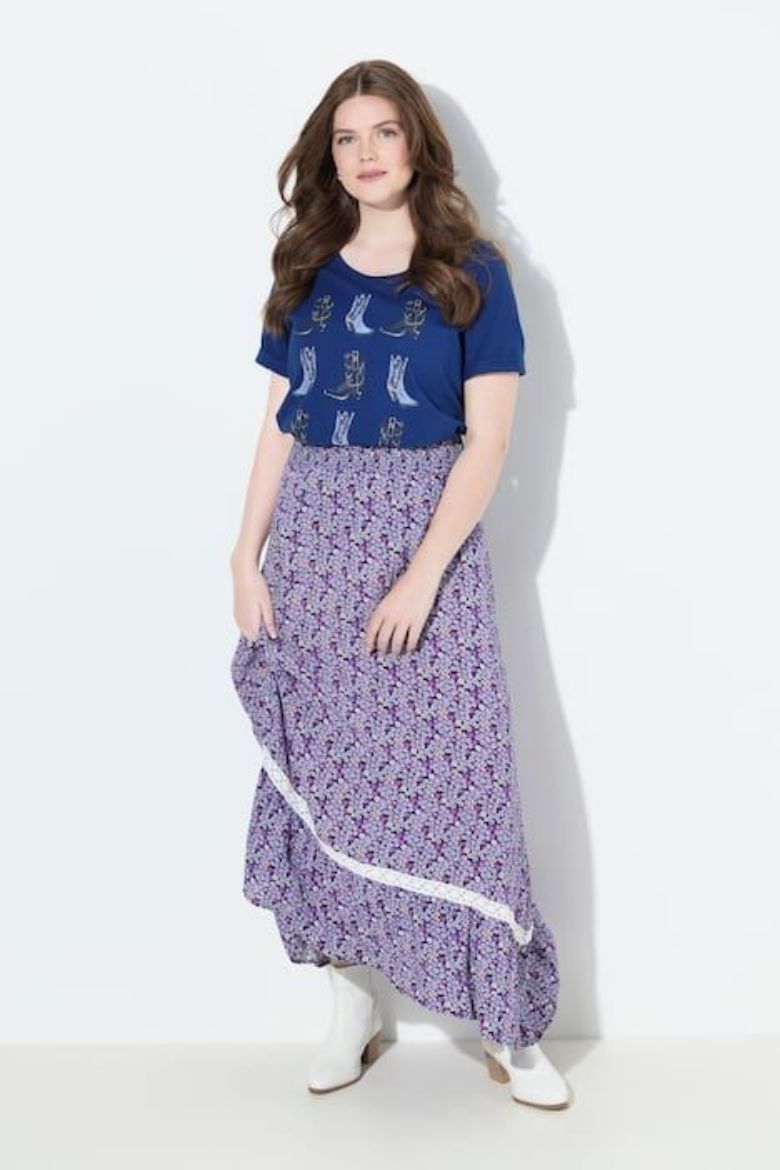 Plus size veliki brojevi Suknja midi A kroja za punije