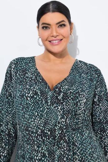 Plus size veliki brojevi Haljina 3/4 rukava V ovratnika za punije