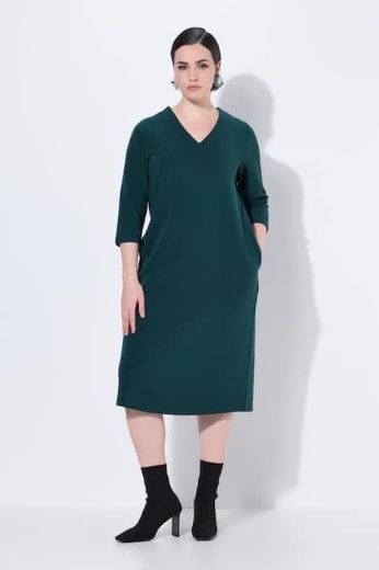 Plus size veliki brojevi Haljina 3/4 rukava V ovratnika za punije