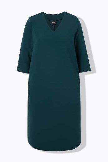 Plus size veliki brojevi Haljina 3/4 rukava V ovratnika za punije