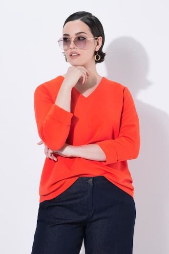 Plus size veliki brojevi Majica 3/4 rukava V ovratnika za punije