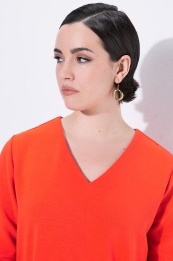 Plus size veliki brojevi Majica 3/4 rukava V ovratnika za punije