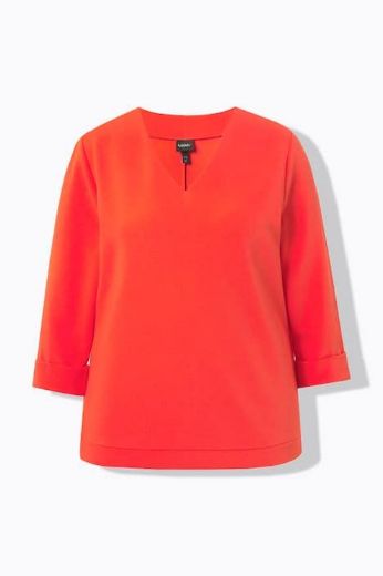 Plus size veliki brojevi Majica 3/4 rukava V ovratnika za punije