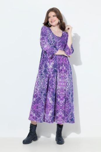 Plus size veliki brojevi Haljina midi 3/4 rukava za punije