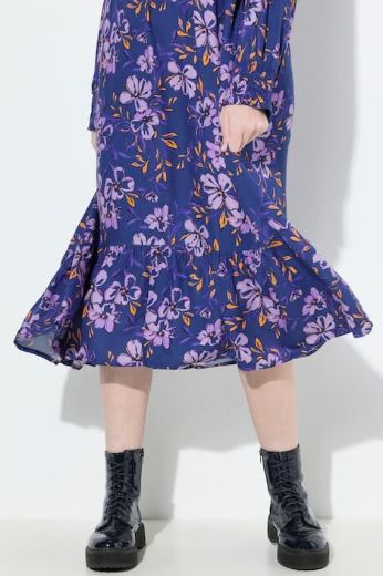 Plus size veliki brojevi Haljina midi dugih rukava za punije