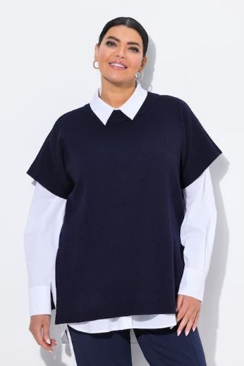 Plus size veliki brojevi Pulover kratkih rukava šireg kroja za punije