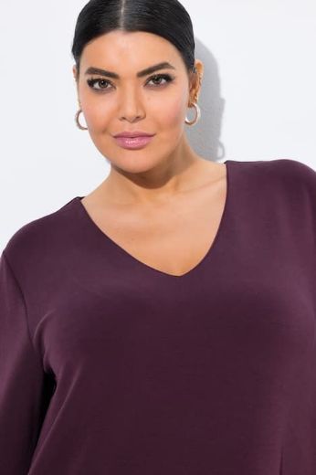Plus size veliki brojevi Haljina 3/4 rukava V ovratnika za punije
