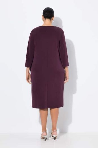 Plus size veliki brojevi Haljina 3/4 rukava V ovratnika za punije