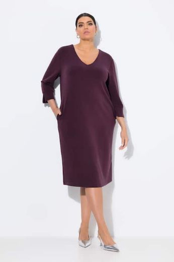 Plus size veliki brojevi Haljina 3/4 rukava V ovratnika za punije
