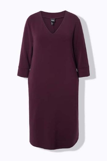 Plus size veliki brojevi Haljina 3/4 rukava V ovratnika za punije