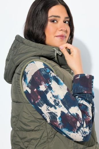 Plus size veliki brojevi Prsluk prošiveni s kapuljačom za punije