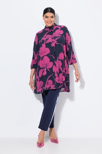 Plus size veliki brojevi Tunika s 3/4 rukavima cvjetnog printa za punije
