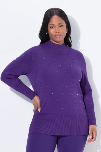 Plus size veliki brojevi Pulover dugih rukava povišenog ovratnika za punije