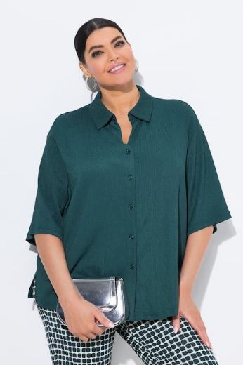 Plus size veliki brojevi Bluza polu rukava na kopčanje za punije