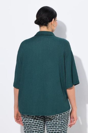 Plus size veliki brojevi Bluza polu rukava na kopčanje za punije