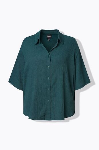 Plus size veliki brojevi Bluza polu rukava na kopčanje za punije