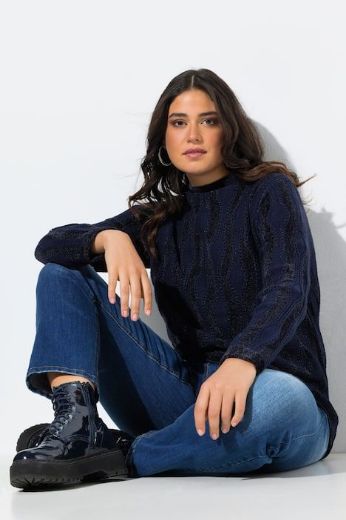 Plus size veliki brojevi Pulover dugih rukava V ovratnika za punije