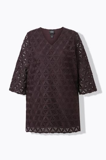 Plus size veliki brojevi Tunika 3/4 rukava V ovratnika za punije