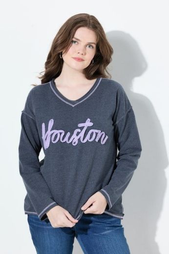 Plus size veliki brojevi Majica dugih rukava V ovratnika za punije