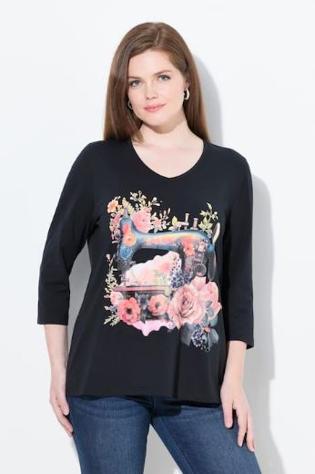 Plus size veliki brojevi Majica 3/4 rukava V ovratnika za punije