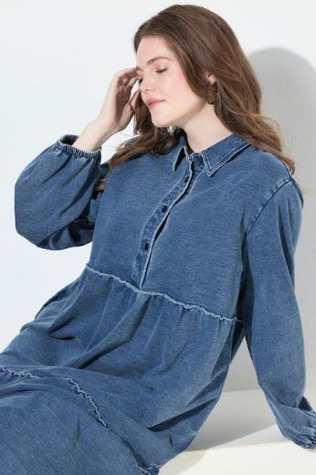 Plus size veliki brojevi Haljina midi dugih rukava za punije