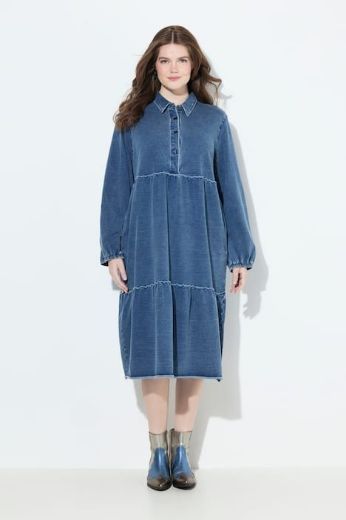 Plus size veliki brojevi Haljina midi dugih rukava za punije