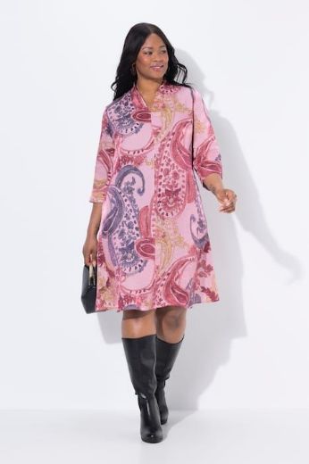 Plus size veliki brojevi Haljina 3/4 rukava A kroja za punije