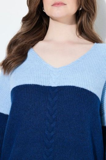 Plus size veliki brojevi Pulover dugih rukava V ovratnika za punije