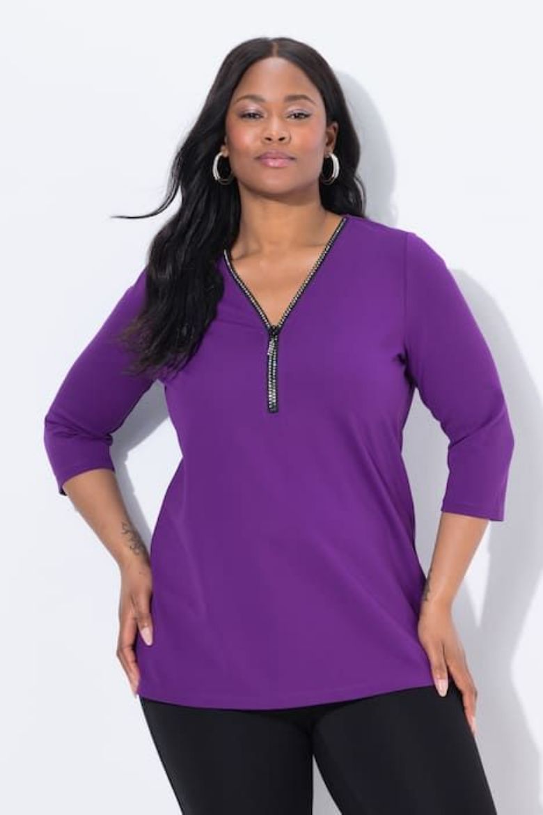Plus size veliki brojevi Majica 3/4 rukava A kroja za punije