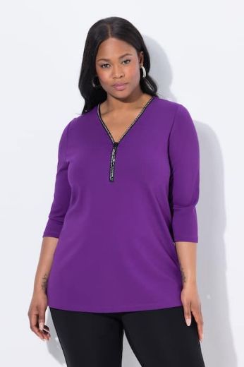 Plus size veliki brojevi Majica 3/4 rukava A kroja za punije
