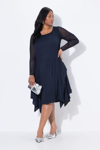 Plus size veliki brojevi Haljina dugih rukava A kroja za punije