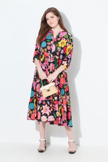Plus size veliki brojevi Haljina maxi na volane za punije
