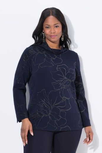 Plus size veliki brojevi Majica dugih rukava povišenog ovratnika za punije