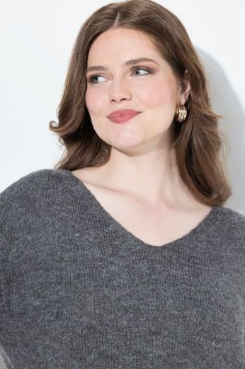 Plus size veliki brojevi Pulover dugih rukava V ovratnika za punije