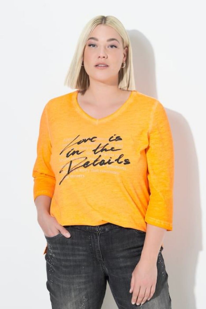 Plus size veliki brojevi Majica 3/4 rukava V ovratnika za punije