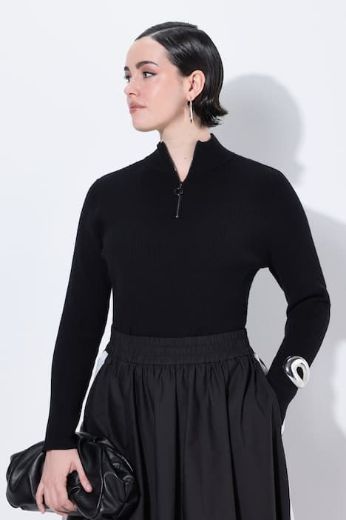 Plus size veliki brojevi Pulover dugih rukava s polu patentnim zatvaračem za punije