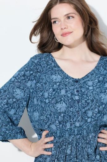 Plus size veliki brojevi Haljina 3/4 rukava A kroja za punije