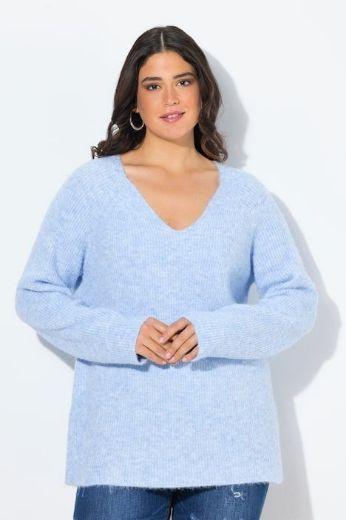 Plus size veliki brojevi Pulover dugih rukava V ovratnika za punije