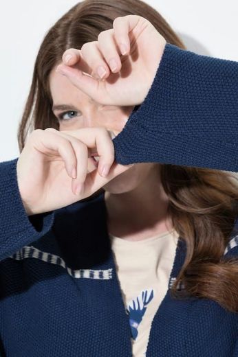 Plus size veliki brojevi Kardigan dugih rukava na vezanje za punije