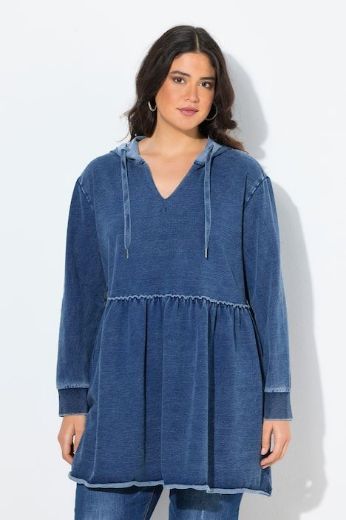 Plus size veliki brojevi Majica dugih rukava s kapuljačom A kroja za punije