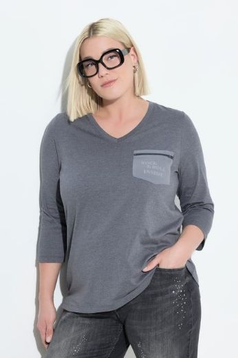 Plus size veliki brojevi Majica 3/4 rukava V ovratnika za punije