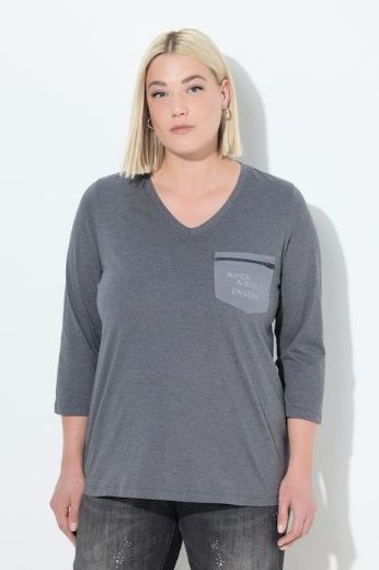 Plus size veliki brojevi Majica 3/4 rukava V ovratnika za punije