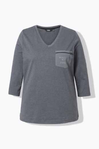 Plus size veliki brojevi Majica 3/4 rukava V ovratnika za punije